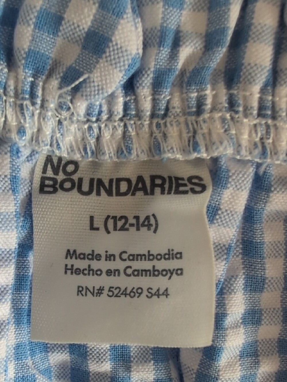 No Boundaries Blue and White Gingham Tank & Skirt Set L/L T174 - Picture 5 of 6